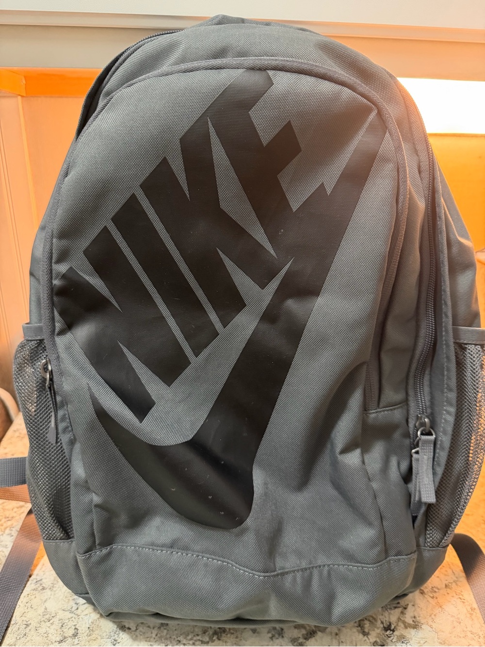 Nike Gray Backpack with Black Logo